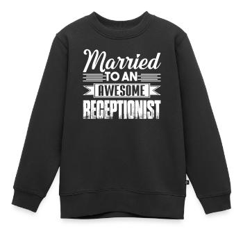 Receptionist Married To An Awesome Receptionist - Kids Premium Organic Sweatshirt - black - Front - AI Model Kid Female (0cm)