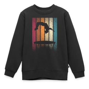Backflip Salto Acrobaties Parkour Gymnastique Cadeau - Sweat Premium enfant bio - noir - Devant - AI Model Kid Female (0cm)