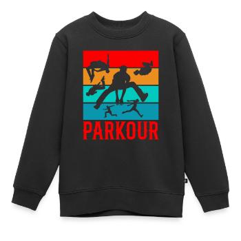 Backflip Salto Akrobatik Parkour Turnen Geschenk - Kinder Premium Organic Sweatshirt - Schwarz - Vorne - AI Model Kid Female (0cm)