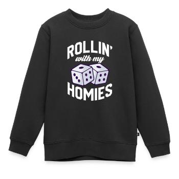 Jeu de société Jeux de société Jeux de nuit Jeux Cadeau - Sweat Premium enfant bio - noir - Devant - AI Model Kid Female (0cm)