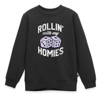 Brettspiel - Kinder Premium Organic Sweatshirt - Schwarz - Vorne - AI Model Kid Female (0cm)