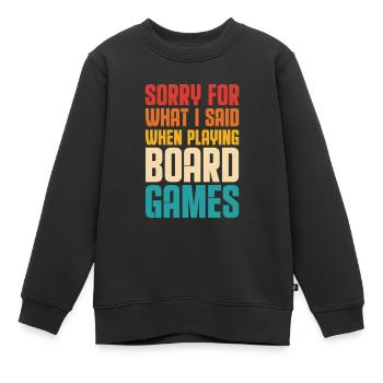 Jeu de société Jeux de société Jeux de nuit Jeux Cadeau - Sweat Premium enfant bio - noir - Devant - AI Model Kid Female (0cm)