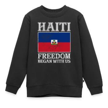 Haïti - Sweat Premium enfant bio - noir - Devant - AI Model Kid Female (0cm)
