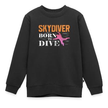 Skydive - Kinder Premium Organic Sweatshirt - Schwarz - Vorne - AI Model Kid Female (0cm)