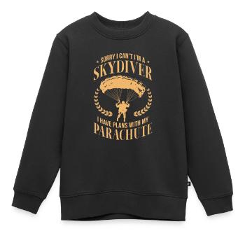Skydive Skydiver Skydiving Parachute Gift - Kids Premium Organic Sweatshirt - black - Front - AI Model Kid Female (0cm)