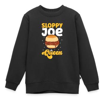 Joe Queen bâclé - Sweat Premium enfant bio - noir - Devant - AI Model Kid Female (0cm)