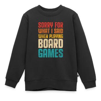 Brettspiel - Kinder Premium Organic Sweatshirt - Schwarz - Vorne - AI Model Kid Female (0cm)