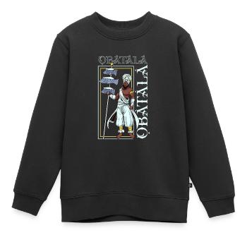 Yoruba Gott - Obatala - Kinder Premium Organic Sweatshirt - Schwarz - Vorne - AI Model Kid Female (0cm)