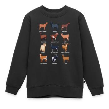 Verschiedene Kawaii Ziegen - Kinder Premium Organic Sweatshirt - Schwarz - Vorne - AI Model Kid Female (0cm)