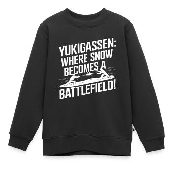 Yukigassen : Là où la neige devient une bataille ! - Sweat Premium enfant bio - noir - Devant - AI Model Kid Female (0cm)