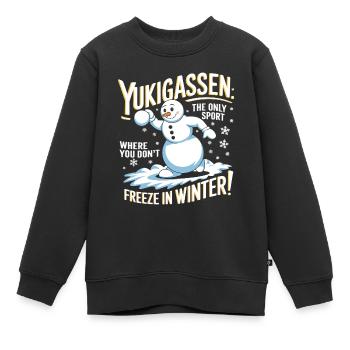 Yukigassen: Die einzige Sportart, bei der man nicht friert - Kinder Premium Organic Sweatshirt - Schwarz - Vorne - AI Model Kid Female (0cm)