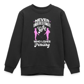 Escrime Épée Sabre Épée Épée Escrime Cadeau - Sweat Premium enfant bio - noir - Devant - AI Model Kid Female (0cm)