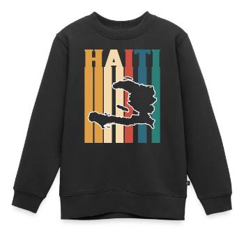 Vacances Haïti Caraïbes - Sweat Premium enfant bio - noir - Devant - AI Model Kid Female (0cm)