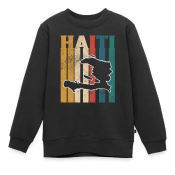 Haïti - Sweat Premium enfant bio - noir - Devant - AI Model Kid Female (0cm)