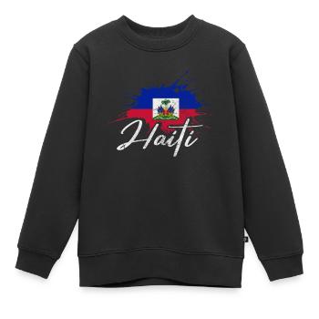 Haïti - Sweat Premium enfant bio - noir - Devant - AI Model Kid Female (0cm)