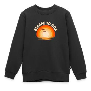 Je fuis à Goa - Sweat Premium enfant bio - noir - Devant - AI Model Kid Female (0cm)
