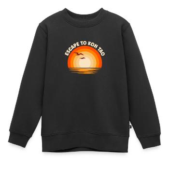 Je fuis vers Koh Tao - Sweat Premium enfant bio - noir - Devant - AI Model Kid Female (0cm)