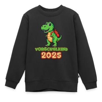 Einschulung 2025 Vorschule Dinosaurier - Kinder Premium Organic Sweatshirt - Schwarz - Vorne - AI Model Kid Female (0cm)