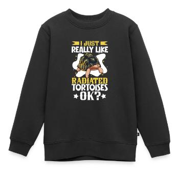 J’adore ma tortue rayonnée - Sweat Premium enfant bio - noir - Devant - AI Model Kid Female (0cm)