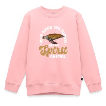 Mon animal spirituel - Tortue du Pacifique - Sweat Premium enfant bio - rose - Devant - AI Model Kid Female (0cm)
