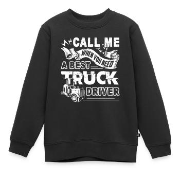 Truck Driver Best Truck Driver - Kids Premium Organic Sweatshirt - black - Front - AI Model Kid Female (0cm)