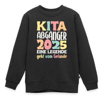 Diplômé de la garderie : 2025 Une légende quitte le site - Sweat Premium enfant bio - noir - Devant - AI Model Kid Female (0cm)
