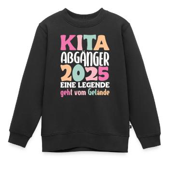 Diplômé de la garderie : 2025 Une légende quitte le site - Sweat Premium enfant bio - noir - Devant - AI Model Kid Female (0cm)