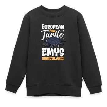 Tortue de l’étang - Sweat Premium enfant bio - noir - Devant - AI Model Kid Female (0cm)