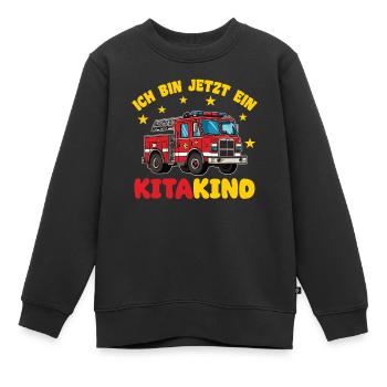 ich bin ein Kitakind Kita Einhorn - Kinder Premium Organic Sweatshirt - Schwarz - Vorne - AI Model Kid Female (0cm)