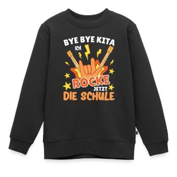 Kita Abschied jetzt rocke ich die Schule - Kinder Premium Organic Sweatshirt - Schwarz - Vorne - AI Model Kid Female (0cm)