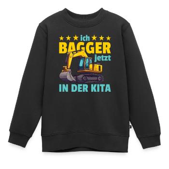ich bin ein Kitakind Kita Einhorn - Kinder Premium Organic Sweatshirt - Schwarz - Vorne - AI Model Kid Female (0cm)