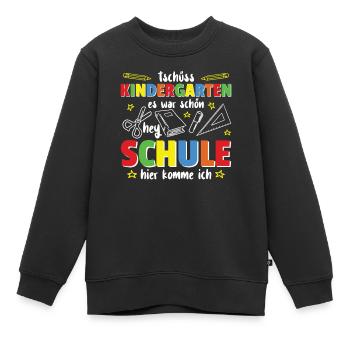 Tschüss Kindergarten Abschied Schule Einschulung - Kinder Premium Organic Sweatshirt - Schwarz - Vorne - AI Model Kid Female (0cm)