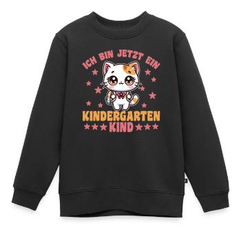 ich bin jetzt ein Kindergartenkind 2025 - Kinder Premium Organic Sweatshirt - Schwarz - Vorne - AI Model Kid Female (0cm)