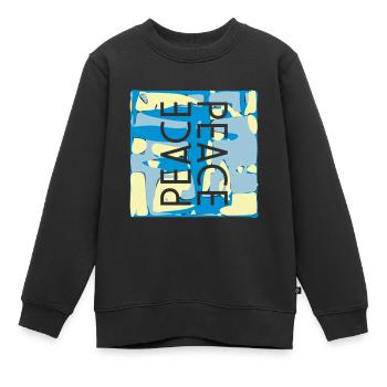 PEACE camouflage Design - Kinder Premium Organic Sweatshirt - Schwarz - Vorne - AI Model Kid Female (0cm)