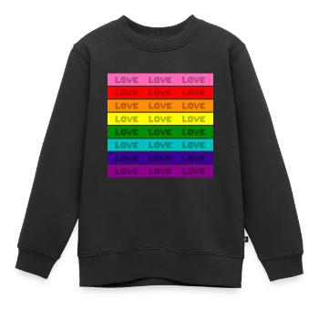 Dear Rainbow Flag - Kids Premium Organic Sweatshirt - black - Front - AI Model Kid Female (0cm)
