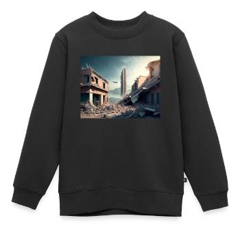 Erdbeben-Überlebende im Weltraum - Futuristisches - Kinder Premium Organic Sweatshirt - Schwarz - Vorne - AI Model Kid Female (0cm)
