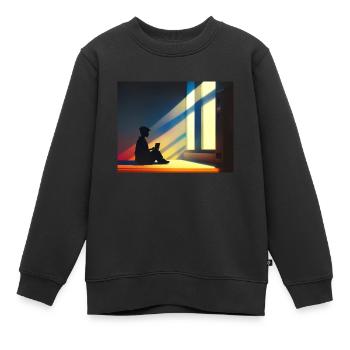 Lofi - Dude - Kinder Premium Organic Sweatshirt - Schwarz - Vorne - AI Model Kid Female (0cm)