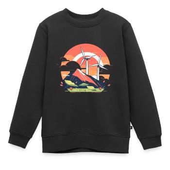 Moulin à vent - Sweat Premium enfant bio - noir - Devant - AI Model Kid Female (0cm)