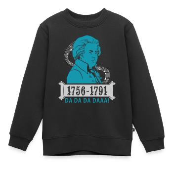 Wolfgang Amadeus Mozart - Sweat Premium enfant bio - noir - Devant - AI Model Kid Female (0cm)