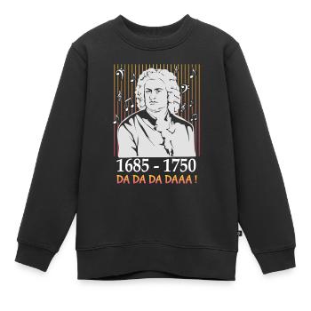 Johann Sebastian Bach - Sweat Premium enfant bio - noir - Devant - AI Model Kid Female (0cm)