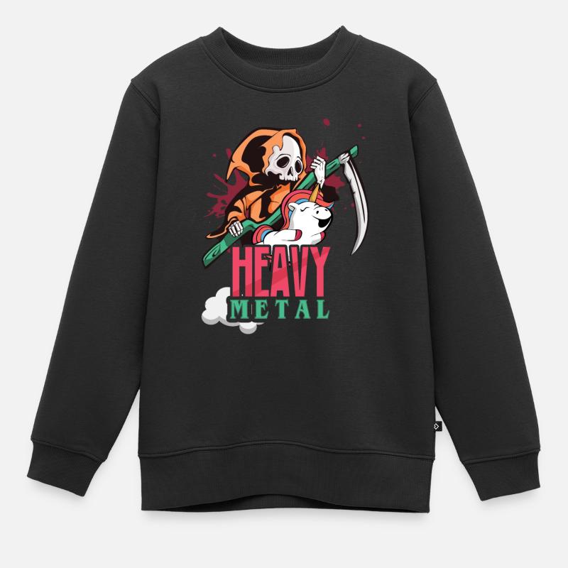 Heavy Metal Skellett - Sweat Premium enfant bio - noir
