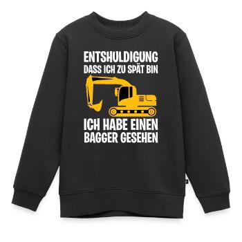 Bagger Excavator - Kinder Premium Organic Sweatshirt - Schwarz - Vorne - AI Model Kid Female (0cm)
