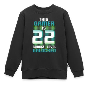 This Gamer Is Video Game Lover Gamer Age 22 - Kids Premium Organic Sweatshirt - black - Front - AI Model Kid Female (0cm)