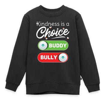 Kindness Is Choice Awareness Unity Day - Kids Premium Organic Sweatshirt - black - Front - AI Model Kid Female (0cm)