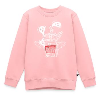 Bubble Ghost Milk Tea Horror Scary Halloween - Kids Premium Organic Sweatshirt - rose - Front - AI Model Kid Female (0cm)