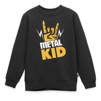 Rock Sign Rocker Hand Metal Kid Metal Lover - Kinder Premium Organic Sweatshirt - Schwarz - Vorne - AI Model Kid Female (0cm)