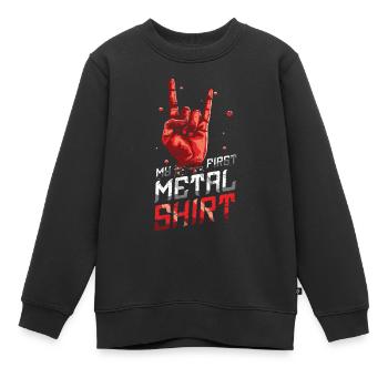 Metal Kid Rock Sign Rock Hand First Metal - Kinder Premium Organic Sweatshirt - Schwarz - Vorne - AI Model Kid Female (0cm)