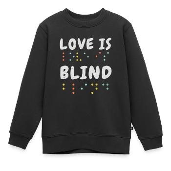 Alphabet braille amour Braille Langue Braille - Sweat Premium enfant bio - noir - Devant - AI Model Kid Female (0cm)