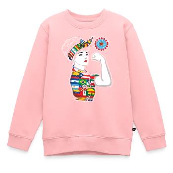 Une fille célèbre le patrimoine national hispanique - Sweat Premium enfant bio - rose - Devant - AI Model Kid Female (0cm)