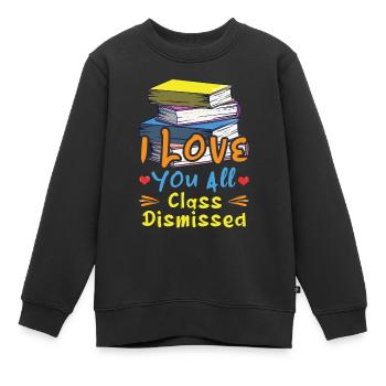 Buchen Glücklicher Sommertag der Schulklasse entlassen - Kinder Premium Organic Sweatshirt - Schwarz - Vorne - AI Model Kid Female (0cm)